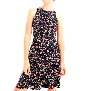 J Crew Floral Sleeveless Back Zip Keyhole Dress 6